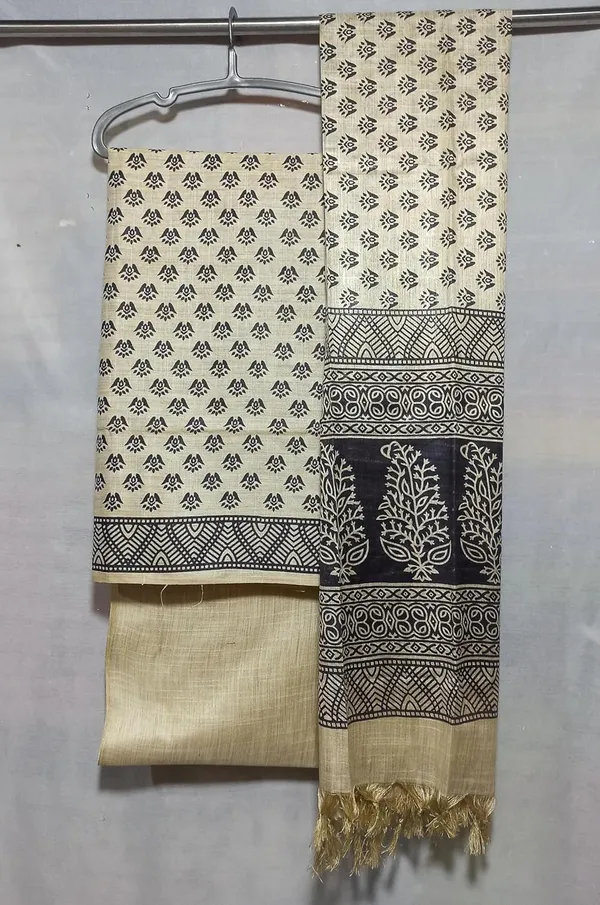 Bkack_Cotton_Silk_Handcrafted_Screen_Print_Unstitched_Salwar_Suit_Dress_Material_With_Dupatta_For_Women
