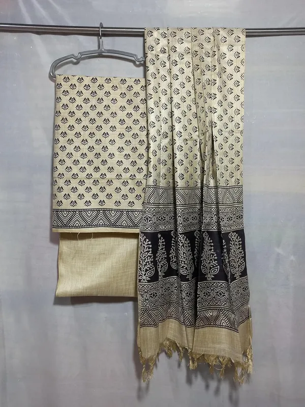 Bkack_Cotton_Silk_Handcrafted_Screen_Print_Unstitched_Salwar_Suit_Dress_Material_With_Dupatta_For_Women