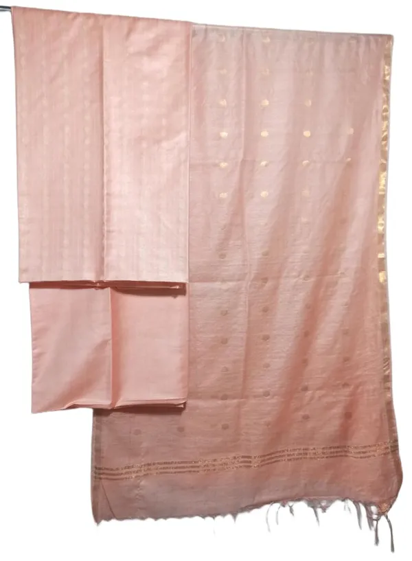 Peach_Bhagalpuri_Cotton_Silk_Unstitched_Salwar_Suit_Dress_Material_With_Dupatta_For_Women