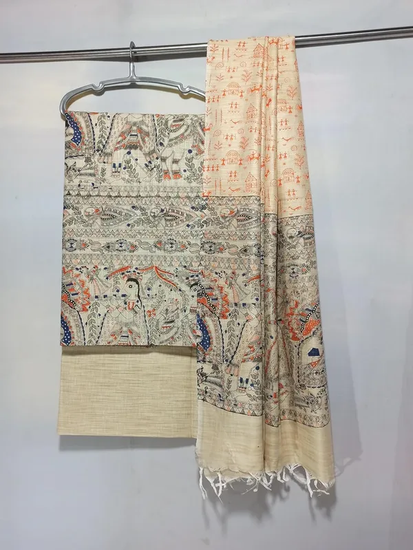 Orange_Cotton_Silk_Handcrafted_Screen_Print_Unstitched_Salwar_Suit_Dress_Material_With_Dupatta_For_Women