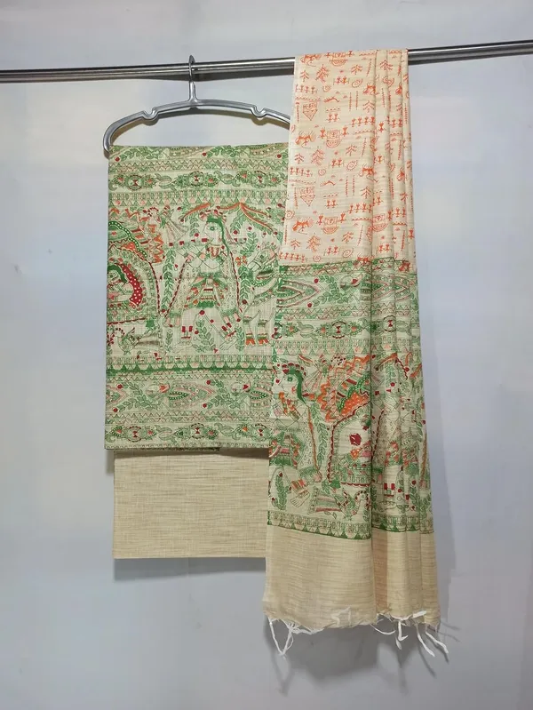 Green_Cotton_Silk_Handcrafted_Screen_Print_Unstitched_Salwar_Suit_Dress_Material_With_Dupatta_For_Women