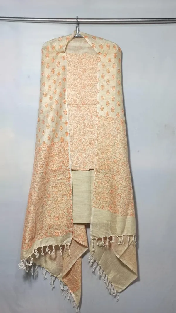 Orange_Pure_Handloom_Cotton_Silk_Handcrafted_Screen_Print_Unstitched_Salwar_Suit_Dress_Material_With_Dupatta_For_Women