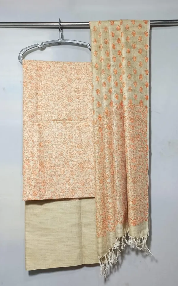 Orange_Pure_Handloom_Cotton_Silk_Handcrafted_Screen_Print_Unstitched_Salwar_Suit_Dress_Material_With_Dupatta_For_Women