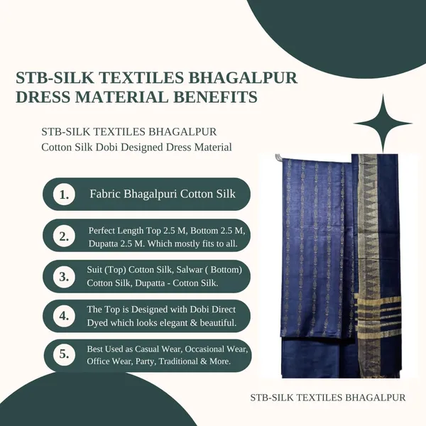 Blue_Cotton_Silk_Bhagalpuri_Handloom_Weaving_Unstitched_Salwar_Suit_Dress_Material_With_Dupatta._For_Women