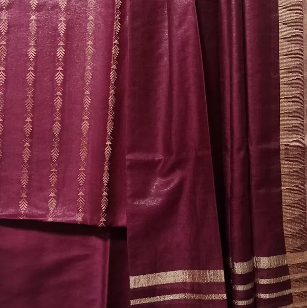 Megenta_Cotton_Silk_Bhagalpuri_Handloom_Weaving_Unstitched_Salwar_Suit_Dress_Material_With_Dupatta._For_Women
