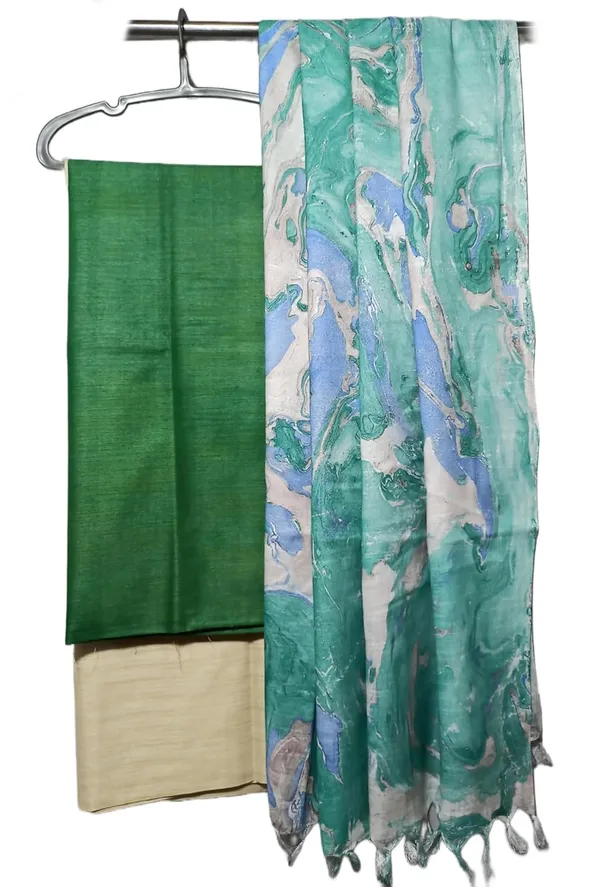 Green_Cotton_Silk_Unstitched_Salwar_Suit_Dress_Material_With_Marble_Print_Dupatta._For_Women