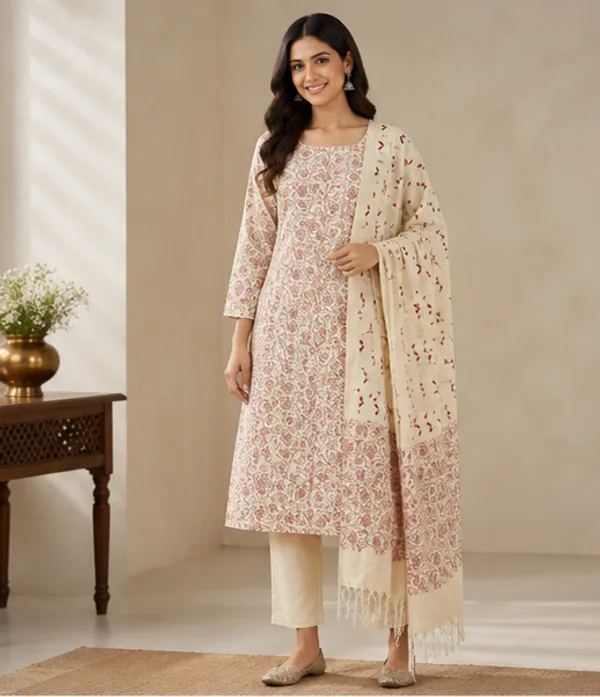 Maroon_Pure_Handloom_Cotton_Silk_Handcrafted_Screen_Print_Unstitched_Salwar_Suit_Dress_Material_With_Dupatta_For_Women