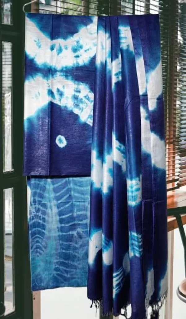 Blue_3Pc_Shibori_Tie-Dye_Mul_Cotton_Suit_Material_Set_For_Women