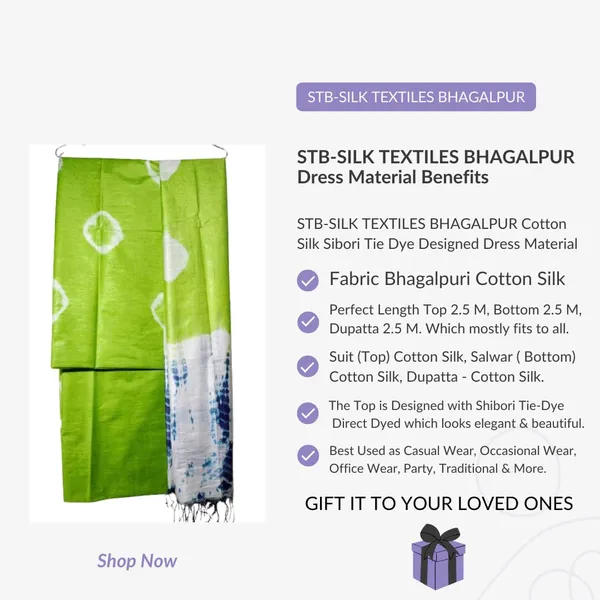 Green_3Pc_Shibori_Tie-Dye_Mul_Cotton_Suit_Material_Set_For_Women