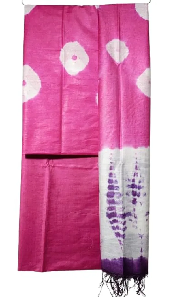 Pink_3Pc_Shibori_Tie-Dye_Mul_Cotton_Suit_Material_Set_For_Women