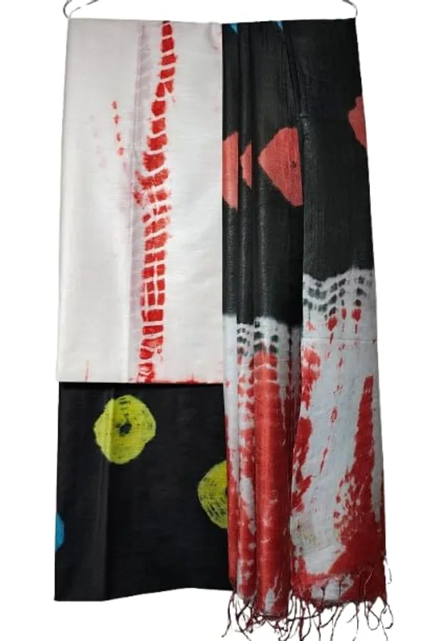 Blavk_3Pc_Shibori_Tie-Dye_Mul_Cotton_Suit_Material_Set_For_Women