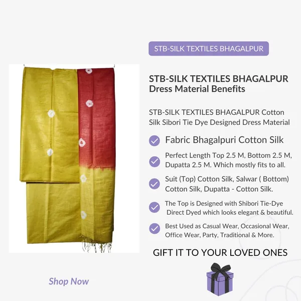 Yellow_3Pc_Shibori_Tie-Dye_Mul_Cotton_Suit_Material_Set_For_Women