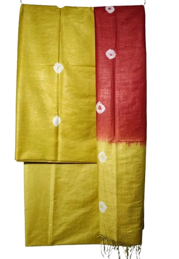 Yellow_3Pc_Shibori_Tie-Dye_Mul_Cotton_Suit_Material_Set_For_Women
