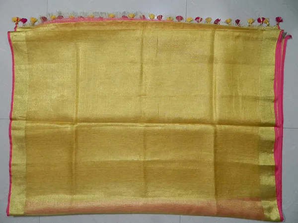 Yellow_Tissue_Linen_Saree_Wih_Running_Contrast_Blouse_Piece_For_Women