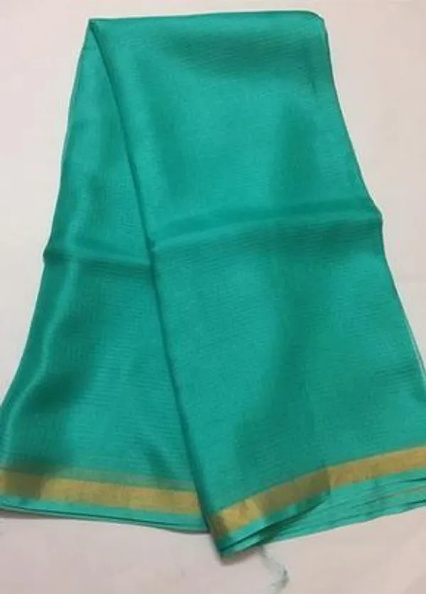 Green_Bhagalpuri_Pure_Kota_Doria_Silk_Saree_With_Small_Zari_Boder_And_Running_Blouse_Piece_For_Women