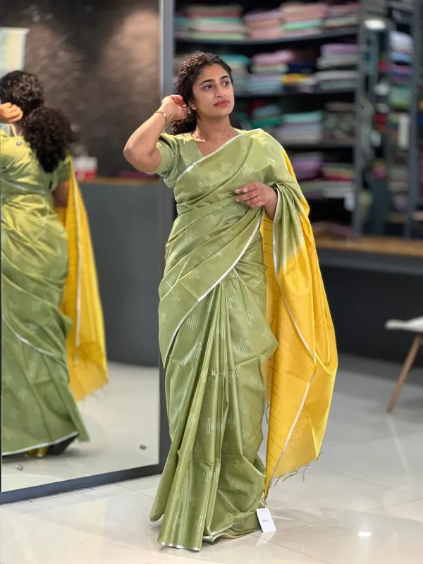Women's_Handwoven_Threads_Weaving_Semi_Tussar_Soft_Silk_Saree_With_Atteched_Blouse