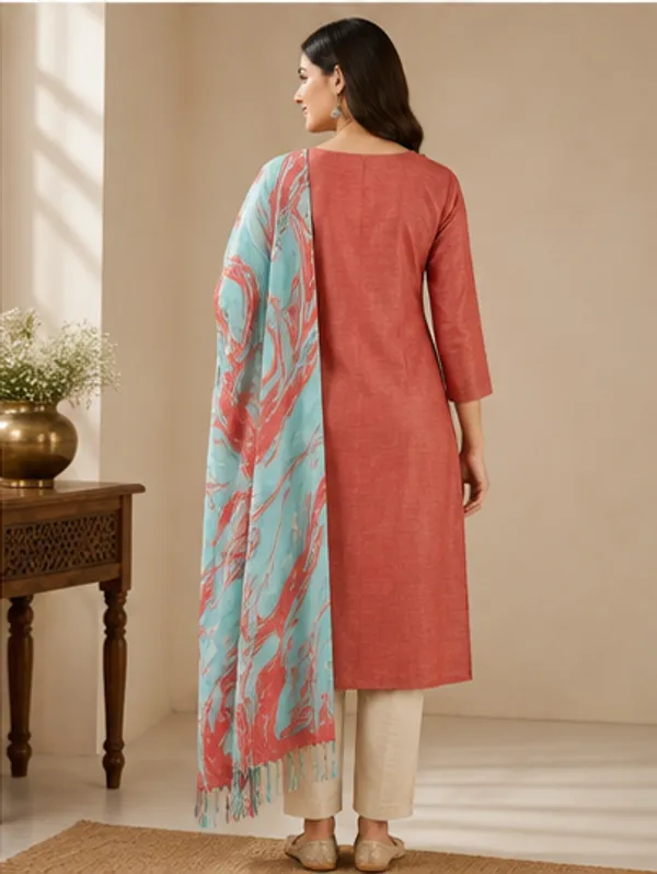 Red_Cotton_Silk_Unstitched_Salwar_Suit_Dress_Material_With_Marble_Print_Dupatta._For_Women