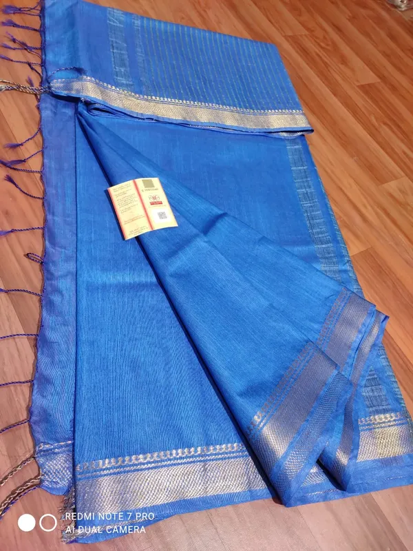 Women's_Bhagalpuri_Handwoven_Mini_Checks_Semi_Tussar_Soft_Silk_Saree_With_Designer_Zari_Border_Weaving,_Unstitched_Running_Blouse_Piece
