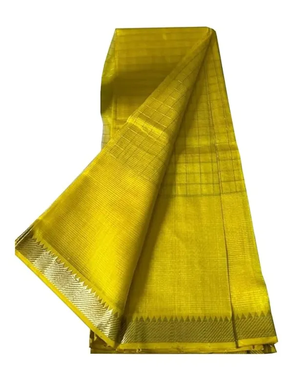 Yellow_Exquisite_Semi_Silk_Sarees_with_Blouse
