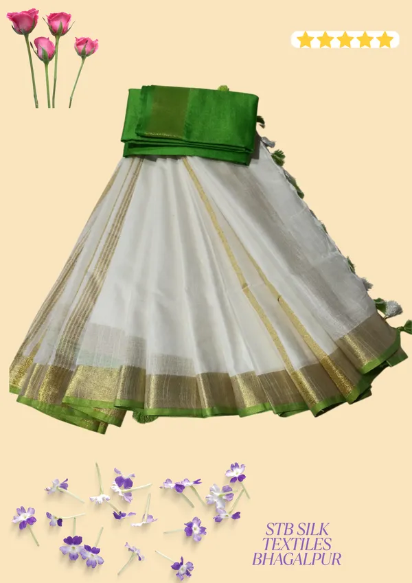 White_Bhagalpuri_Linen_Saree_With_Blouse_Piece_For_Women