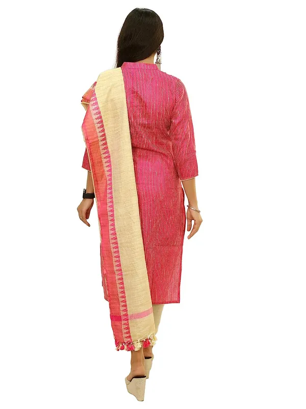 Pink_Jute_Silk_Unstitched_Suit_Set_For_With_Dupatta_|_Jute_Silk_Salwar_Suit_Dress_Material_|_Top_-_2.5_M,_Bottom_-_2.50_M_&_Dupatta_-_2.5_M_For_Women