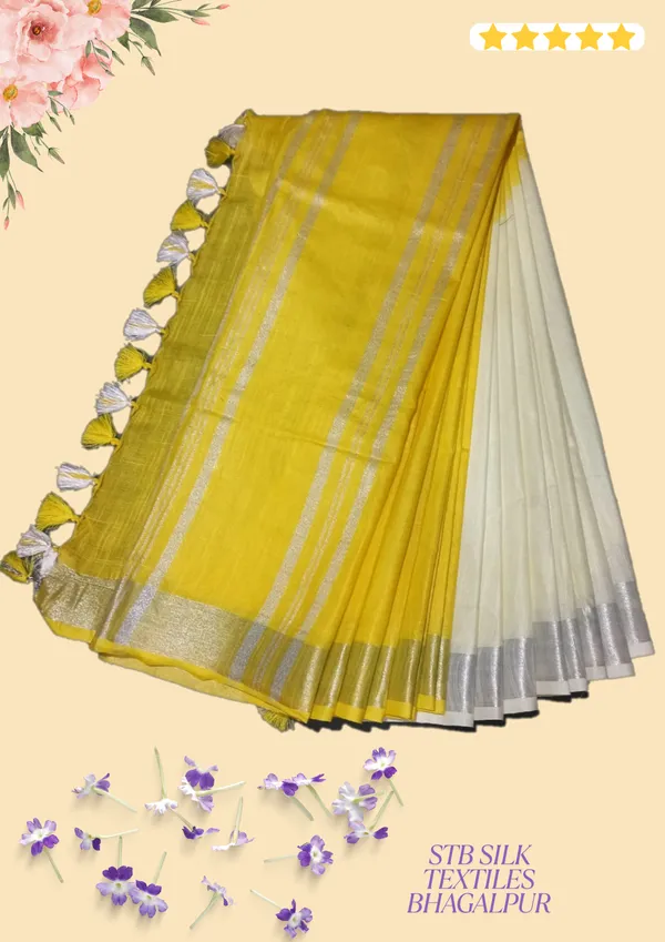 Cream_Yellow_Linen_Slub_Saree_With_Runnig_Blouse_Piece_For_Women