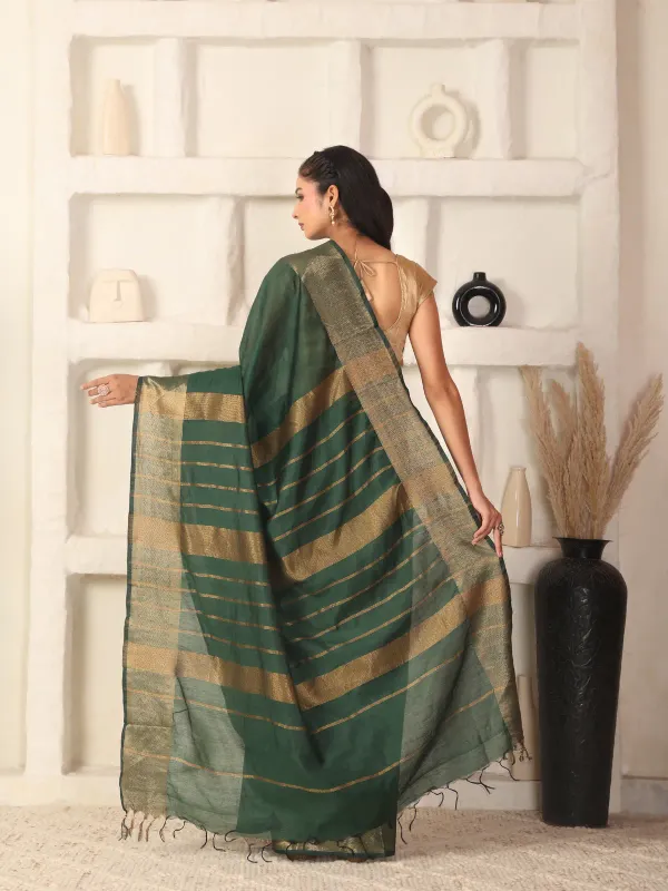 Green_Exquisite_Semi_Silk_Sarees_with_Blouse
