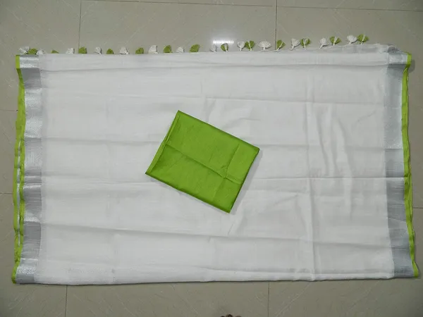 Women's_Linen_Slub_Saree_With_Contrast_Blouse_Piece