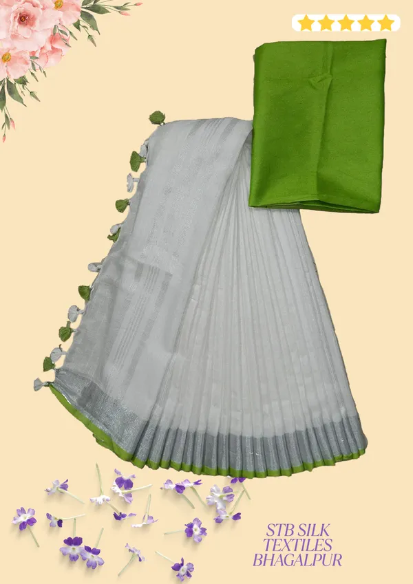 Women's_Linen_Slub_Saree_With_Contrast_Blouse_Piece