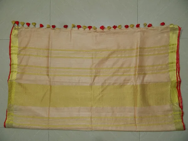 Women's_Linen_Slub_Saree_With_Contrast_Blouse_Piece