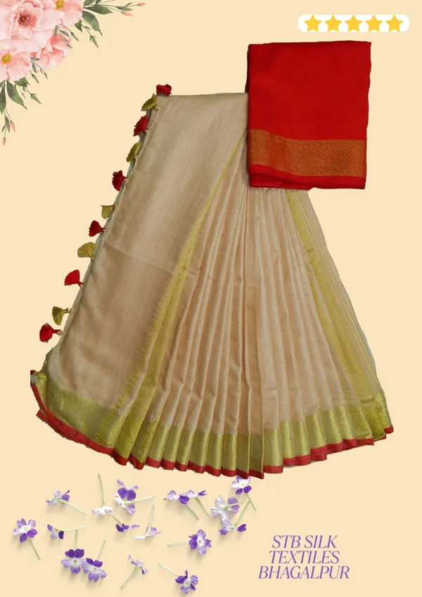 Women's_Linen_Slub_Saree_With_Contrast_Blouse_Piece