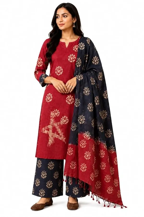 Red_Cotton_Silk_Dress_Material_Unstitched_Suits_Piece_With_Dupatta_Dress_Material_For_Women