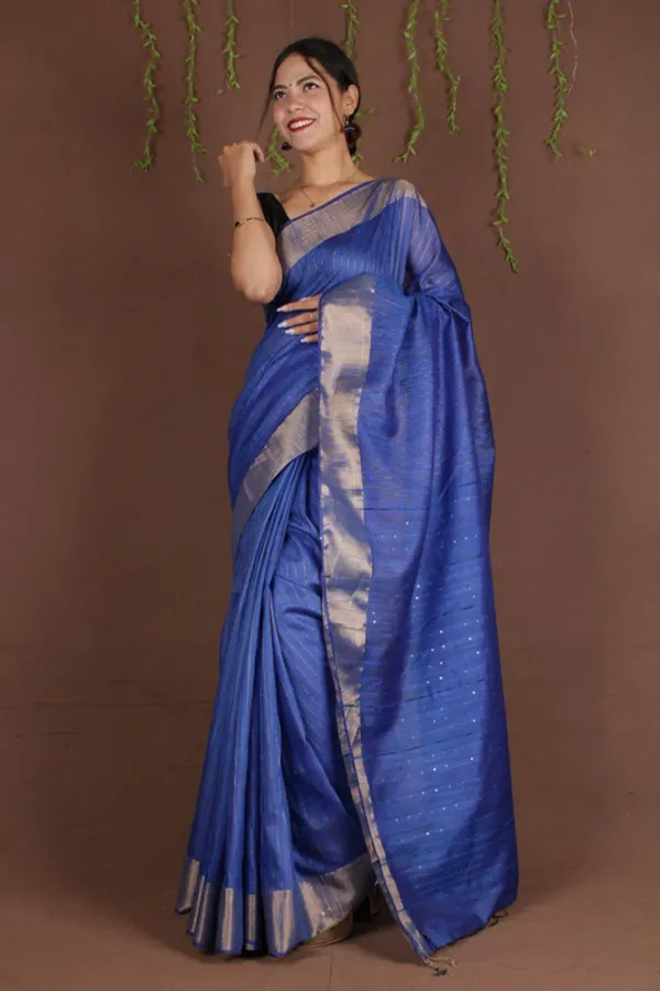 Blue_Bhagalpuri_Semi_Silk_Saree_With_Unstitched_Blouse_Piece_For_Women