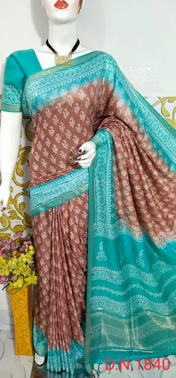 Women's_Semi_tussar_Silk_Duscharge_Print_Saree_With_Running_Blouse_Piece