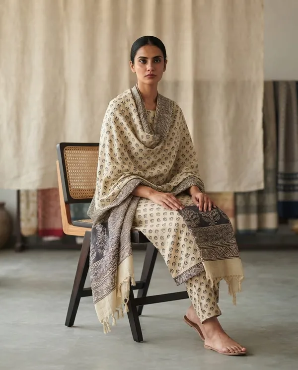 Bkack_Cotton_Silk_Handcrafted_Screen_Print_Unstitched_Salwar_Suit_Dress_Material_With_Dupatta_For_Women