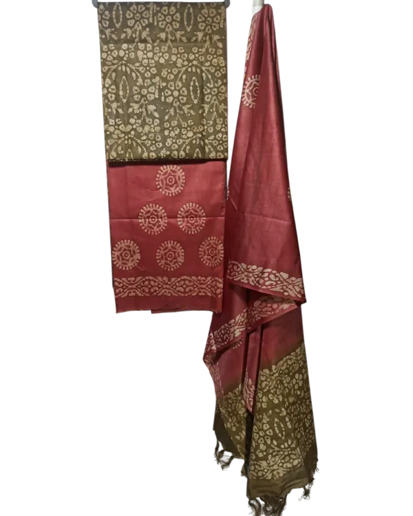Mehendi_Cotton_Silk_Dress_Material_Unstitched_Suits_Piece_With_Dupatta_For_Women