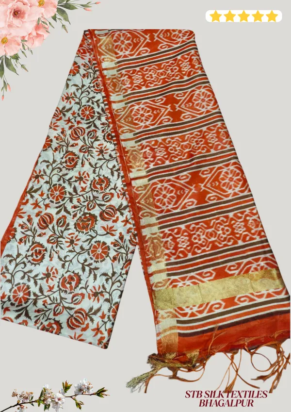 Women's_Semi_Tussar_Silk_Madhubani_Print_Saree_With_Running_Blouse_Piece