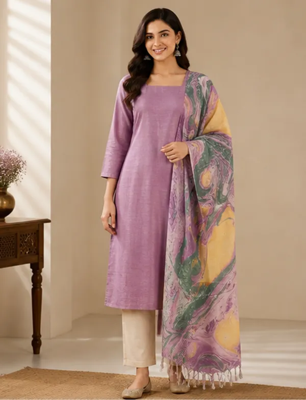 Purple_Cotton_Silk_Unstitched_Salwar_Suit_Dress_Material_With_Marble_Print_Dupatta._For_Women