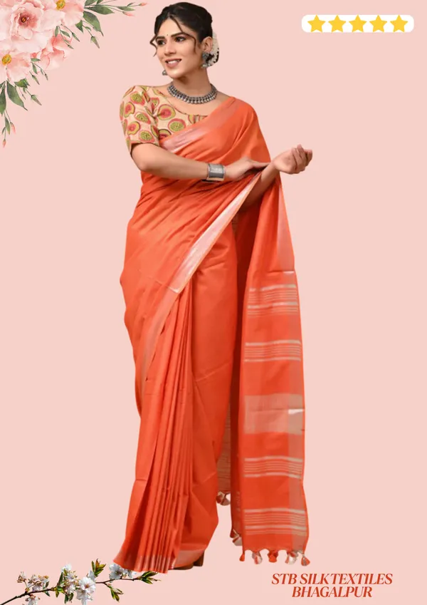 Women's_Linen_Slub_Saree_With_Unstitched_Running_Blouse_Piece