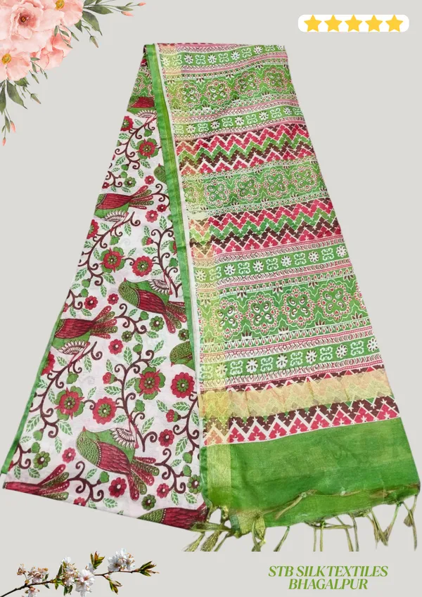 Women's_Semi_Tussar_Silk_Madhubani_Print_Saree_With_Running_Blouse_Piece