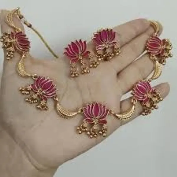 Copper_Minakari_Matte_Gold_Finished_Necklace_set