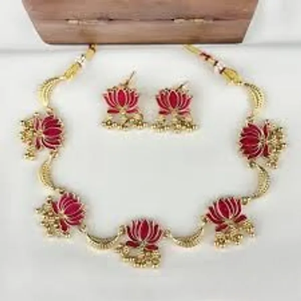 Copper_Minakari_Matte_Gold_Finished_Necklace_set