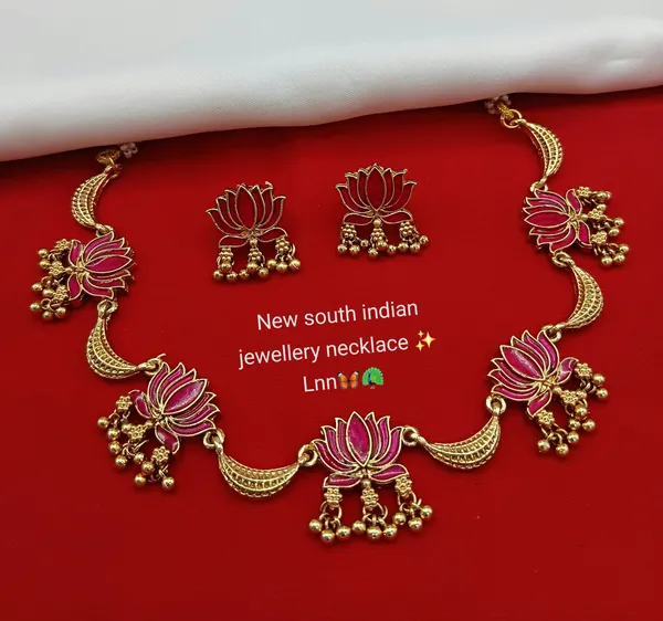 Copper_Minakari_Matte_Gold_Finished_Necklace_set