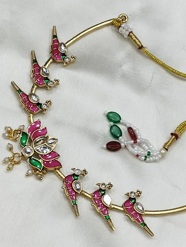 Elegant_Pink_Peacock_Necklace_&_Earrings_Set