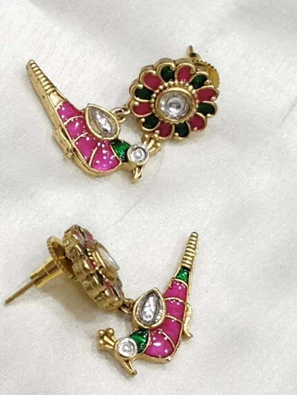 Elegant_Pink_Peacock_Necklace_&_Earrings_Set