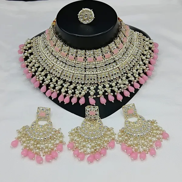 Gold_Plated_Pink_&_White_Kundan_Stone_And_Pearls_Bridal_Necklace_Set