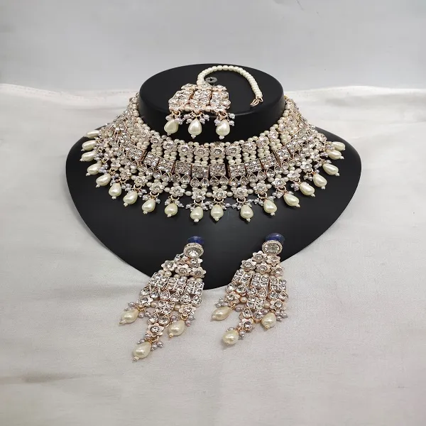 Pearl_&_Kundan_Bridal_Queen_Set_.Indian_Bollywood_Necklace,_WHITE_Exclusive_Heavy_Full_Neck_Choker_Necklace_Set