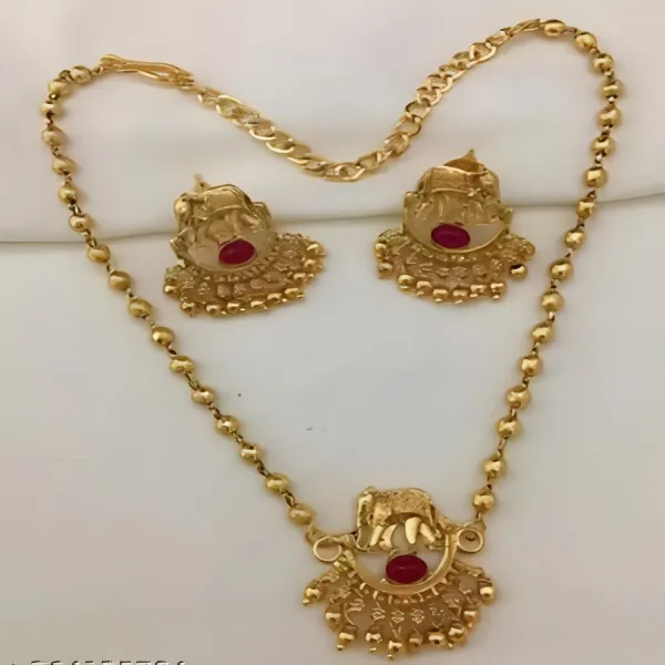South_Indian_Gold_plated_Bridal_Choker_Necklace_Set