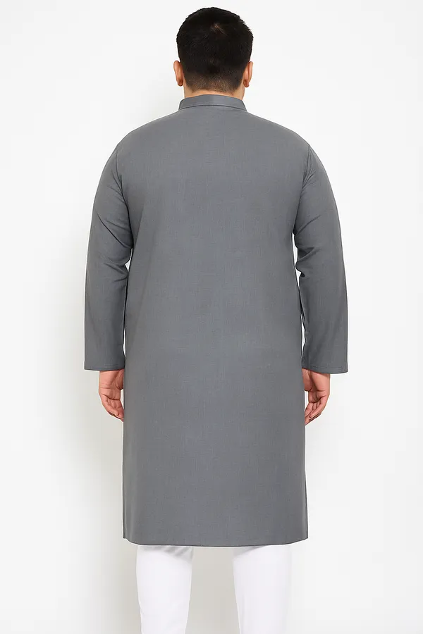 Plus_Size_Plain_Grey_Kurta_(3201)