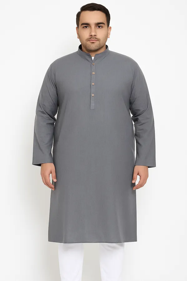 Plus_Size_Plain_Grey_Kurta_(3201)